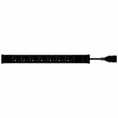 MAXBERT PDU 7x230V,1U,19'' černá barva