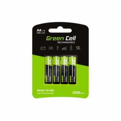 Green Cell Rechargeable Batteries 4x AA HR6 2000 mAh