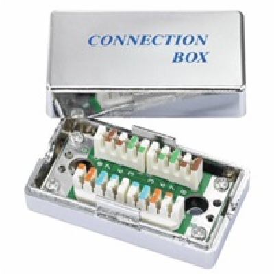 Spojovací box STP Cat5E narážecí, stříbrná