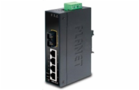 Planet ISW-511T Průmyslový Switch 4x 10/100M + 1x 100 MM SC, -40~+75°C, 48VDC, DIN