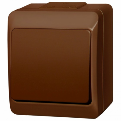 Instalační spínač nástěnný Hermes 0331-06 hnědý IP44