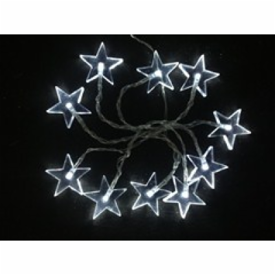 Solight LED vánoční řetěz, hvězdy, 1,5m, 10x LED, 2x AA, ...