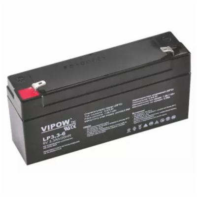 Baterie olověná  6V 3.3Ah VIPOW BAT0205