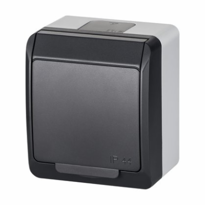 Instalační zásuvka Hermes 0321-07 IP44 antracit