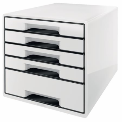LEITZ Zásuvkový box  WOW CUBE, 5 zásuvek, bílá