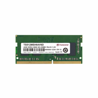 Transcend paměť 4GB SODIMM DDR4 2666 1Rx16 CL19