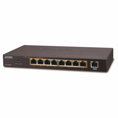 Planet PoE switch 1Gbps, 9xTP, 8xPoE 802.3at 30W/120W, fa...