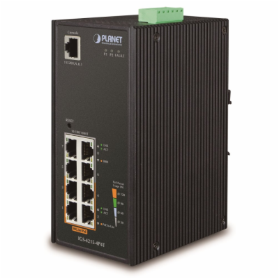 Planet IGS-4215-4P4T průmyslový L2 switch, 8x1Gb, 4x PoE ...