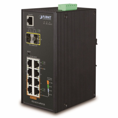 Planet IGS-4215-4P4T2S průmyslový L2 switch, 4x1Gb, 2x1Gb...