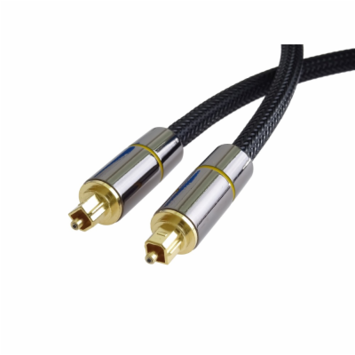 PremiumCord Optický audio kabel Toslink, OD:7mm, Gold-met...