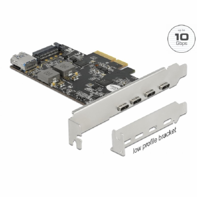 Delock PCI Express x4 Karta na 4 x USB Type-C™ + 1 x USB ...