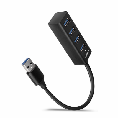 AXAGON HUE-M1A, 4x USB 3.2 Gen 1 MINI hub, kovový, kabel ...