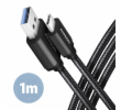 AXAGON BUCM3-AM10AB, SPEED kabel USB-C <-> USB-A, 1m, USB 3.2 Gen 1, 3A, ALU, oplet, černý