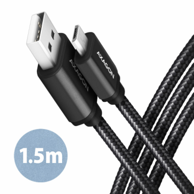 AXAGON BUMM-AM15AB, HQ kabel Micro USB <-> USB-A, 1.5m, U...
