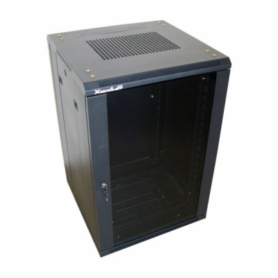 XtendLan 18U/600x600 stojanový, černý, skleněné dveře, pl...