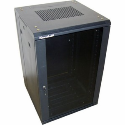 XtendLan 32U/600x800 stojanový, černý, skleněné dveře, pl...