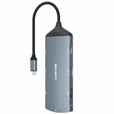 CANYON replikátor portů DS-15 8v1, 1xUSB-C PD 100W, 1xHDM...