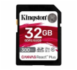 Kingston SDHC karta 32GB Canvas React Plus SDHC UHS-II 300R/260W U3 V90 for Full HD/4K/8K