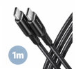 AXAGON BUCM-CM10AB, HQ kabel USB-C <-> USB-C, 1m, USB 2.0, PD 60W 3A, ALU, oplet, černý