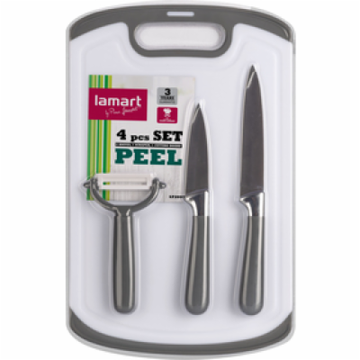 Lamart LT2097 4dílná sada nožů, škrabky a prkénka PEEL