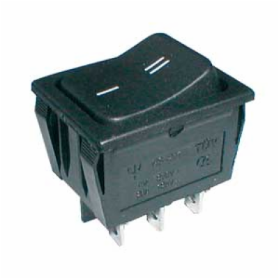 Solarmi Přepínač kolébkový 2pol./6pin ON-ON 250V/15A černý
