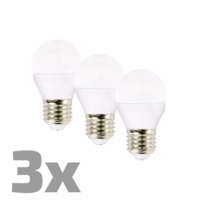 ECOLUX LED žárovka Ecolux 3-pack , miniglobe, 6W, E27, 30...