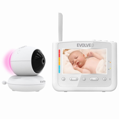 EVOLVEO NL4, dětská videochůvička s nočním světlem a otoč...