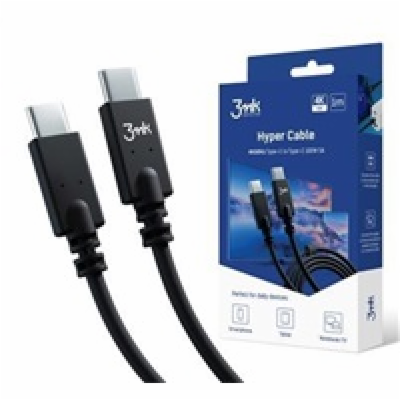 3mk datový kabel - Hyper Cable 4k60Hz 1m 100W C to C, černá