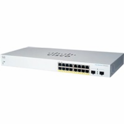 Cisco switch CBS220-16P-2G (16xGbE,2xSFP,16xPoE+,130W,fan...