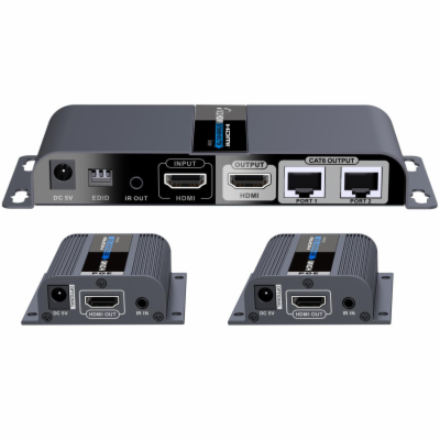 PremiumCord HDMI 1-2 splitter+extender po CAT6/6a/7, FULL...