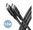 AXAGON BUCM-CM15AB, HQ kabel USB-C <-> USB-C, 1.5m, USB 2.0, PD 60W 3A, ALU, oplet, černý
