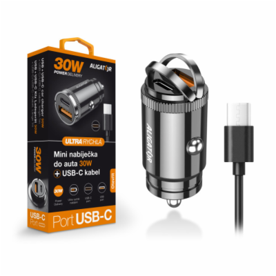 Aligator mini nabíječka do auta Power Delivery 30W, USB-C...