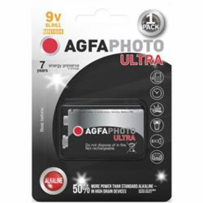 AgfaPhoto Ultra alkalická batéria 9V, blister 1ks 