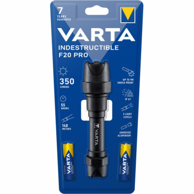 Svítilna VARTA LED 1W, vč.2R6, kovová, INDESTRUCTIBLE F20...