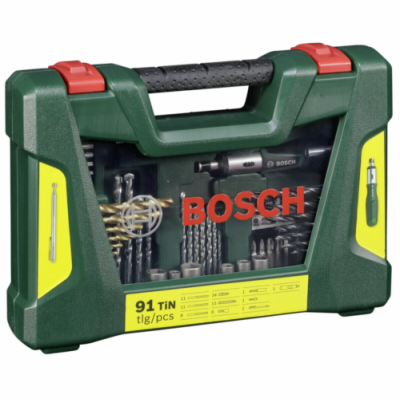 Bosch V-Line - 91dílná TiN sada šroubovacích bitů a vrták...