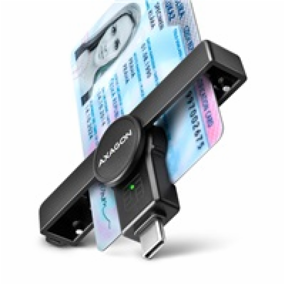 AXAGON CRE-SMPC, USB-C PocketReader čtečka kontaktních ka...