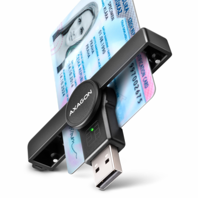 AXAGON CRE-SMPA, USB-A PocketReader čtečka kontaktních ka...
