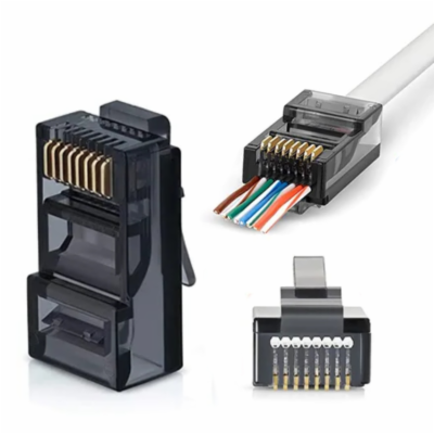 W-Star Konektor UTP RJ45EZ Cat5e100ks pozlacený, černá, p...