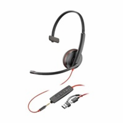 Poly Blackwire 3215 náhlavní souprava, 3.5 mm jack + USB-...