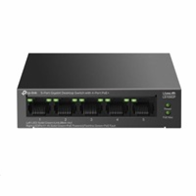 TP-Link LS105GP Switch 1x GLAN, 4x GLAN s PoE+, 65W