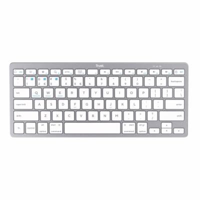 TRUST/Bezdrátová Bluetooth/CZ-SK layout/Stříbrná