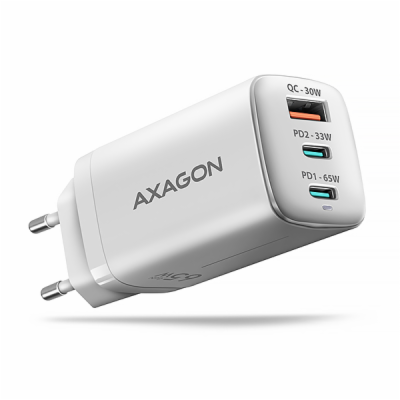 AXAGON ACU-DPQ65W, GaN nabíječka do sítě 65W, 3x port (US...