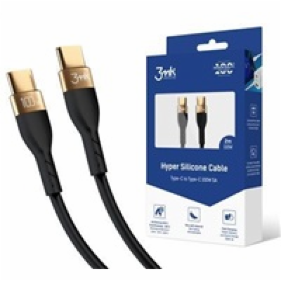 3mk datový kabel - Hyper Silicone Cable C to C 2m 100W, č...