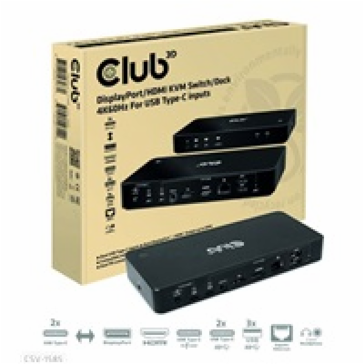 Club3D Dokovací stanice DisplayPort / HDMI KVM Switch, US...