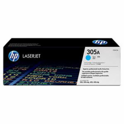 HP 305A Cyan LJ Toner Cart, CE411A (2,600 pages)