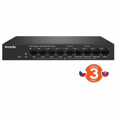 Tenda G0-8G-PoE Gigabit PoE Router MultiWAN, 3x GWAN/GLAN...