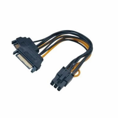 AKASA kabel 2xSATA na 6pin PCIE adaptér - 15cm Napájecí r...