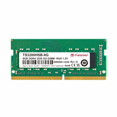 TRANSCEND SODIMM DDR4 8GB 3200MHz 1Rx8 1Gx8 CL22 1.2V