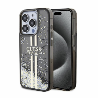Guess PC/TPU Liquid Glitter Gold Stripe Zadní Kryt pro iP...