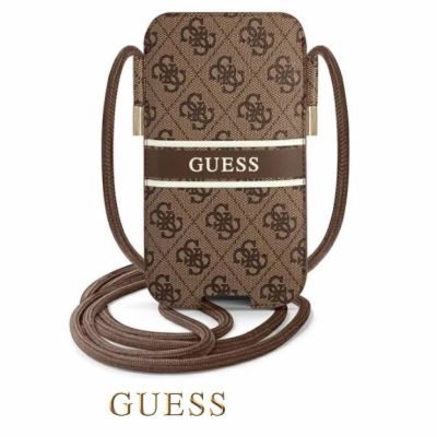 Guess PU 4G Printed Stripe Pouch S/M Brown Noste své zaří...